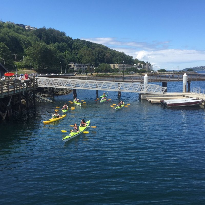 Kaykers in the water