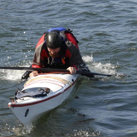 man in a kayak