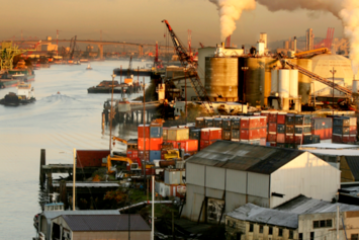 Industrial buildings on the Duwamish river