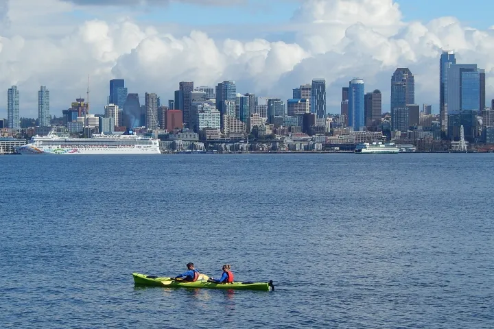 Kayakers in Elliot Bay