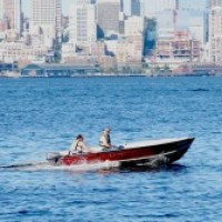 Boat in Elliot bay